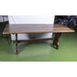 An oak refectory table 6' x 2'6"