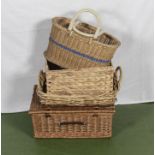 A picnic basket together with other baskets