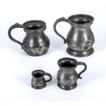 Four pewter measures
