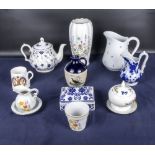 Assorted pottery and china items including Aynsley
