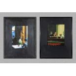 Two framed Edward Hopper prints 32cm x 48cm and 44cm x 35cm