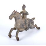 Tang Dynasty 'style polo pony with rider (temporary mount)