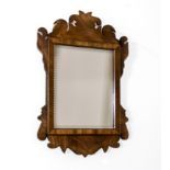 A small walnut framed mirror 43cm x 30cm