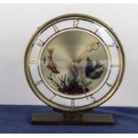 Unusual Art Deco period aquarium faced mantle clock of fine quality, with a gilt metal frame and