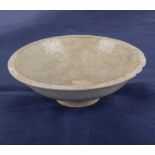 Ming Dynasty glazed bowl (14cm diameter). Some loss to glaze and some small rim fritts