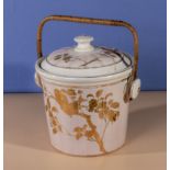 A Victorian pottery pail, lid damaged