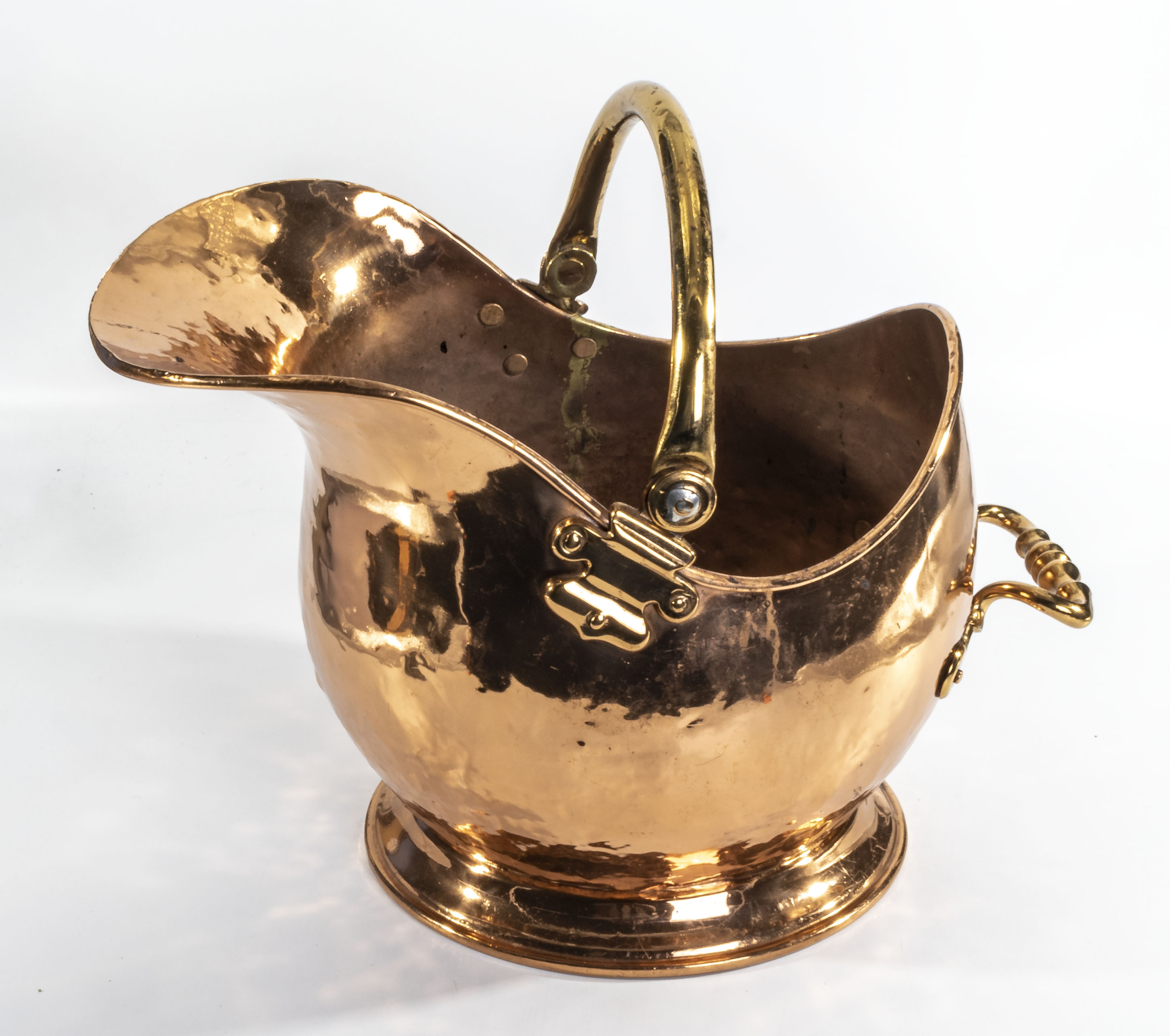 A copper coal bucket/scuttle