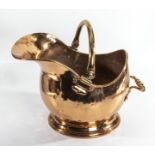 A copper coal bucket/scuttle
