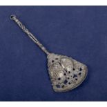 Antique Chinese silver opium spoon embossed with two fish