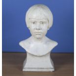 Manchester interest fine original hand sculptured plaster bust of a young girl by Jessie.M.