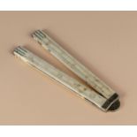 J.Rathbone and Sons Birmingham, a large size antique ivory folding ruler with silvered metal