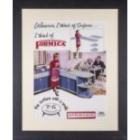 Framed 'Formica' advertisement circa 1950's style
