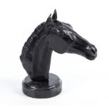 Ann Bushell foundry cast bronze artist proof horses head on marble base #1/1 16cm tall