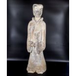 Large Han Dynasty court figure 28â€ (71cm) tall NOT T.L. Tested