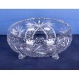 A crystal glass footed bowl, 24cm diameter