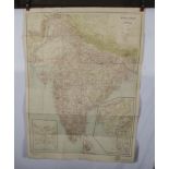 India road map, war interest issued to the British army in India 1942/43 edition canvas backed