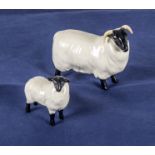 Two Beswick sheep