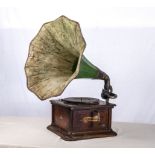 Antique Primaphone horn gramophone with Swiss mechanism(working) bodywork needs some T.L.C