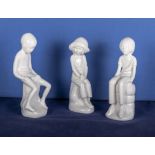 Three Spode figures by Pauline Shone, Simon, Joanna and Michael, 20cm tall