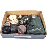 A small box of miscellaneous fishing tackle