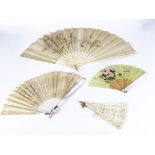 Four vintage lace fans