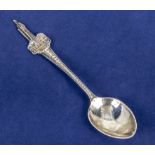 Art Deco style silver souvenir spoon the Empire Exhibition 1938, made in Birmingham 1938 makers W.
