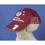 Formula One original racing red Ferrari Michael Schumacher cap, official licensed product Deutsche
