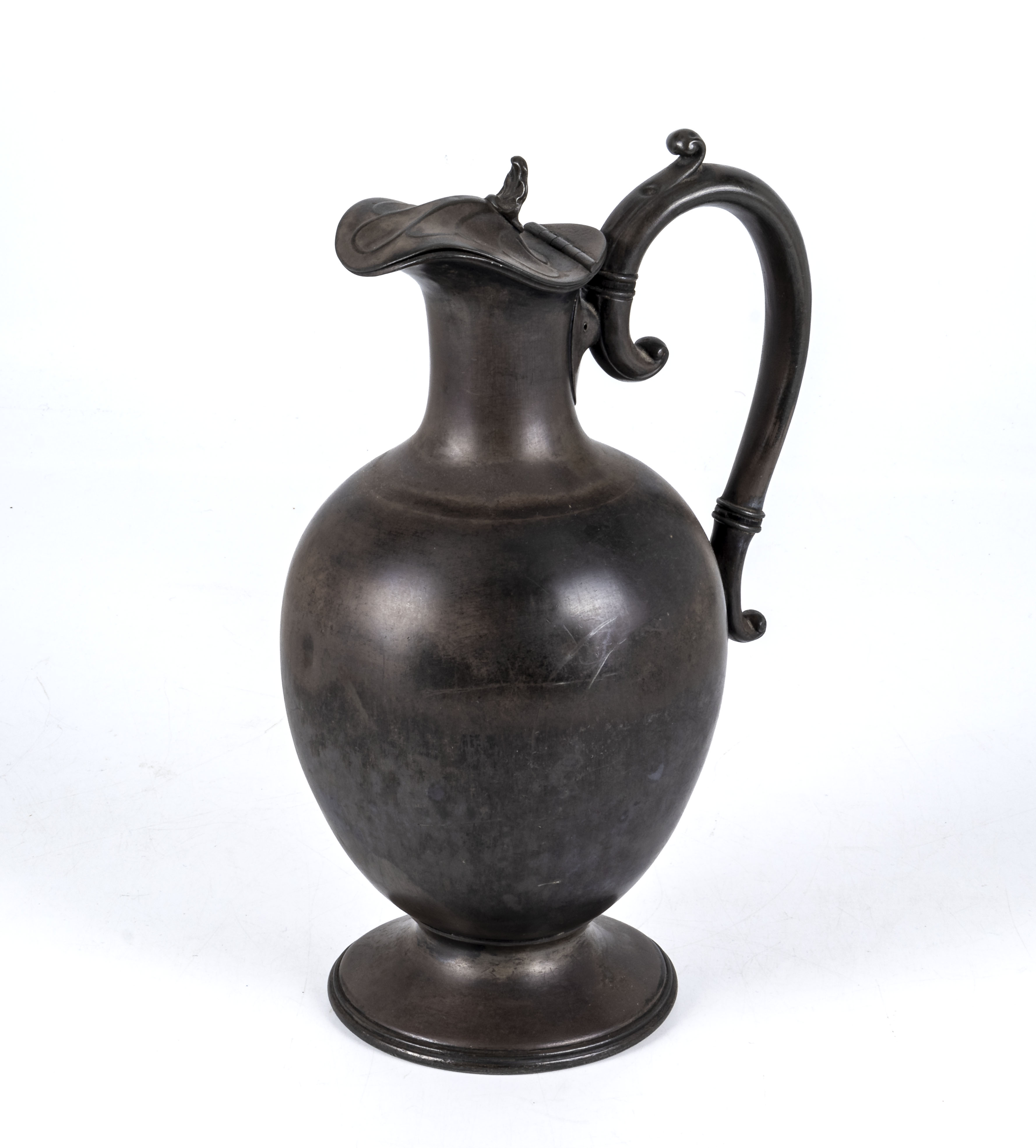 A Scottish pewter water/wine jug