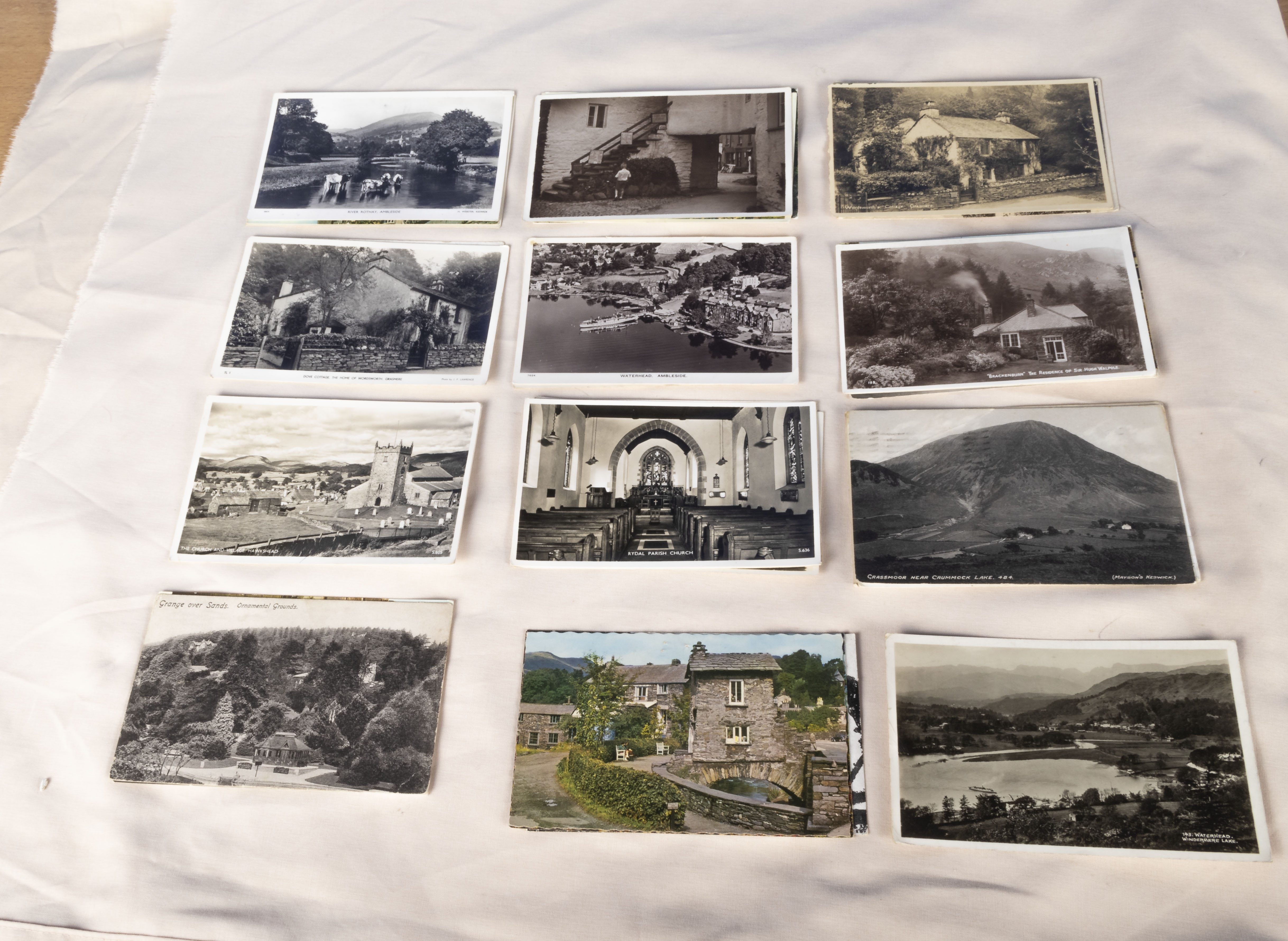 Lake-district interest, 32 vintage photo post cards of Ambleside, Heysham, Rydal-water, Grasmere,