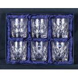 A boxed set of six Edinburgh crystal whisky glasses