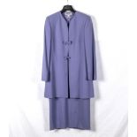 A lady's vintage blue dress with matching coat, UK size 12