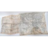 Two Escape & Evasion Silk Maps of Europe and Africaconsisting double sided, black, red and green