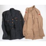 WW2 RAF Service Dress Tunic and Bush Jacketblue grey, woollen, single breasted, open collar, service