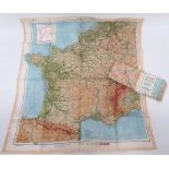 Two Escape & Evasion Silk Maps of Europeconsisting single sided, colour printed zones of France