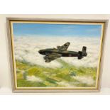 RAF Oil Painting of 78 Squadron Halifax Bomber “William The Conquirer”. This original oil on board