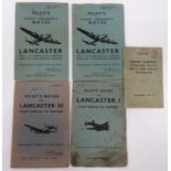 WW2 RAF Original Four Various Lancaster Bomber Pilot Notes Bookletsconsisting Pilots Notes For