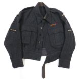 1944 Dated RAF War Service Dress Battledress Jacketblue grey, woollen, single breasted, closed