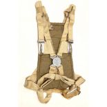 WW2 RAF Observer’s Parachute Harnesswhite webbing harness. Plated adjustment buckles. Webbing