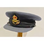 WW2 RAF Officer’s Cap.A very good example tailored with a WW2 economy gilt metal and bullion cap