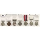 Royal Field Artillery Territorial Group of Seven Medals.Awarded to “726125 W.O. CL 2 H WAY RA”.