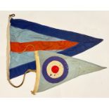 WW2 Group Captain’s RAF Station Flagdark blue edged pennant with central light blue section and