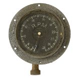 WW1 Scarce Great War RFC Aircraft MK5 Rev Countercast alloy, circular frame. The front dial with