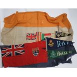 RAF Small Selection of Pennants and Flagsconsisting blue felt pennant with printed KC crest and