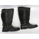 German Third Reich WW2 Luftwaffe Flying BootsA good pair of black leather flying boots, the shoe