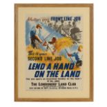 WW2 Home Front “Londoner’s Land Club” Recruiting Poster.This colourful poster is asking for