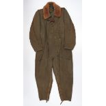 WW2 RAF 1941 Pattern Sidcot Suitgreen canvas suit. Full front zip. Angled, breast pocket. Large,