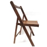 RAF Station Folding Chairpolished wooden frame and legs with folding, slatted seat. The rear of