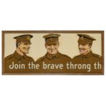WW1 Long Army Recruiting Poster “Join The Brave Throng That Goes Marching Along”A rare long poster