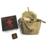 RAF 1943 Dated Aircraft First Aid Outfitgreen canvas, small bag. Interior lid dated “1943”. Complete