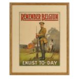 WW1 “Remember Belgium” 1915 Parliamentary Recruiting Poster No. 19This dramatic poster depicts to